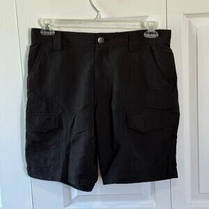 Reel Legends cargo shorts men’s size 32 black quick-dry nylon, can/bottle pocket